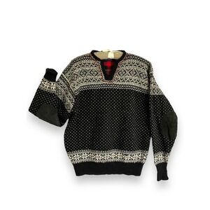 Polo By Ralph Lauren Sweater Fair Isle Wool Holiday Snowflake Plaid Vintage L/XL